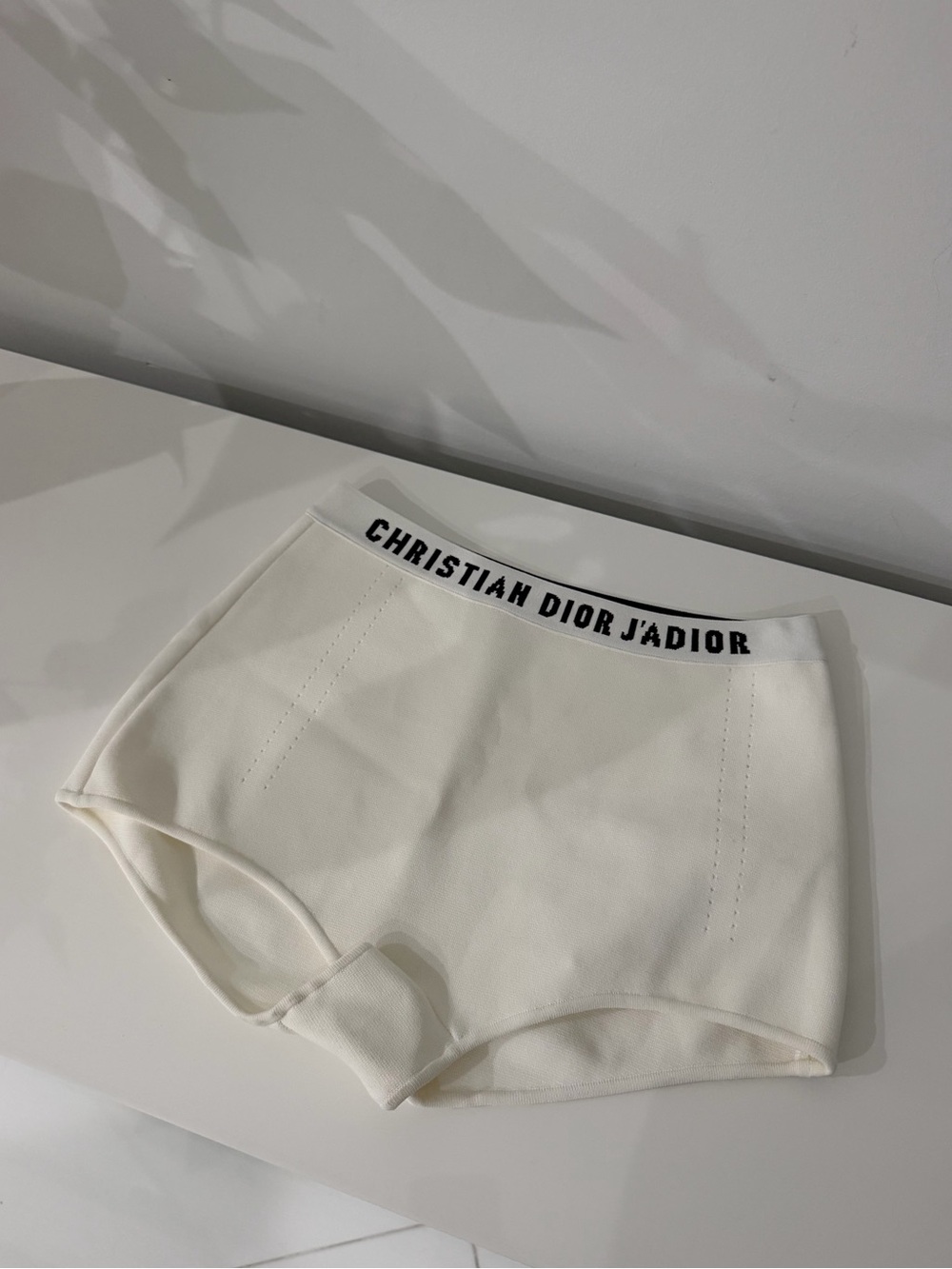 Dior White J'Adior Branded Women's Bike Shorts